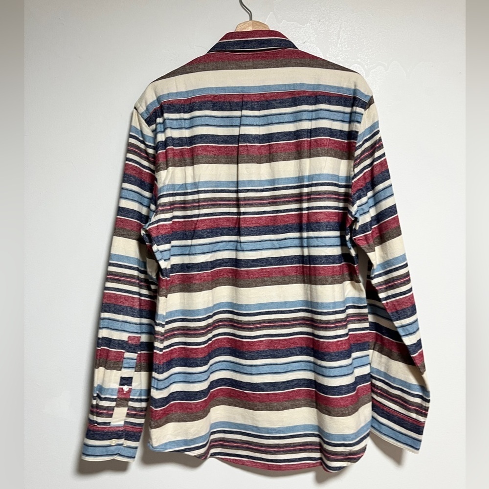 Portuguese Flannel Multicolor Striped Shirt – Size L - Picture 4 of 11